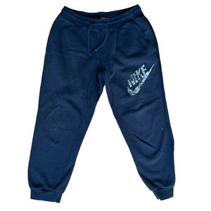 NIKE BLACK LOGO JOGGER SWEATPANTS BOYS ELASTIC WAIST SZ M